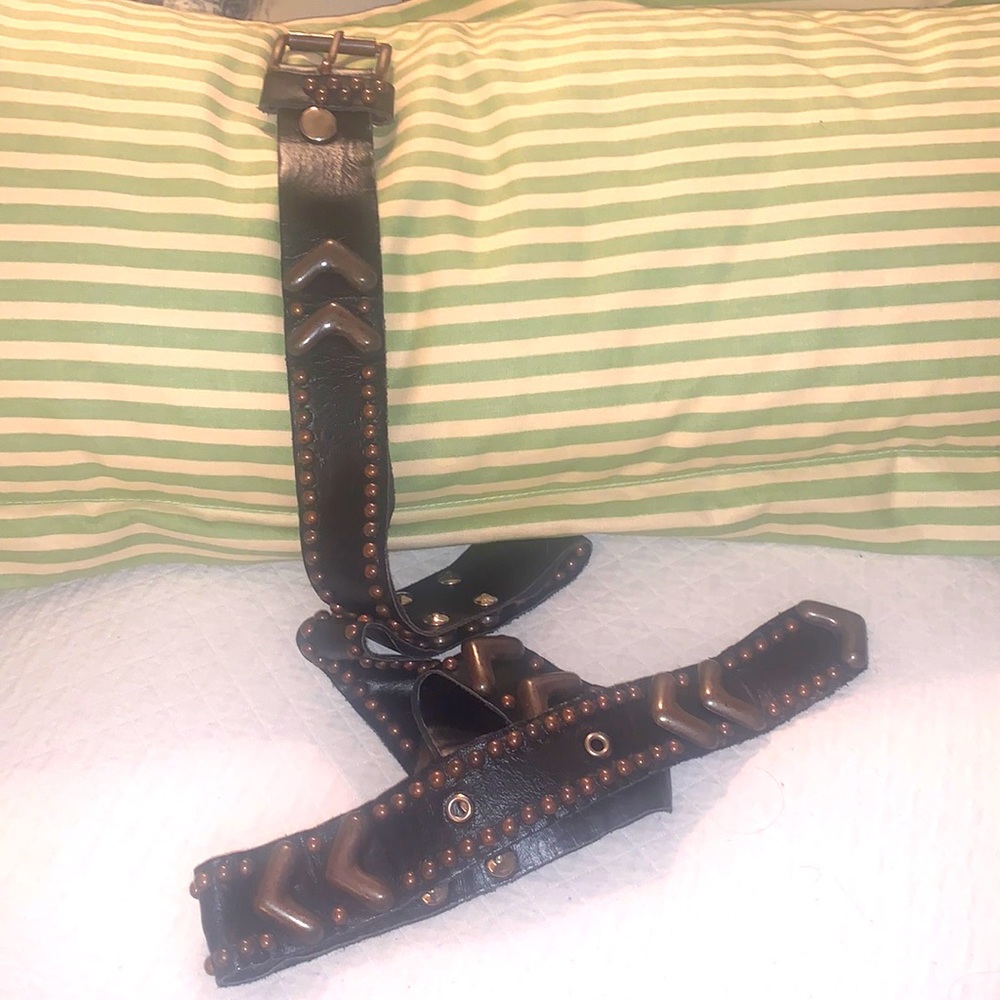 Vintage studded leather belt.